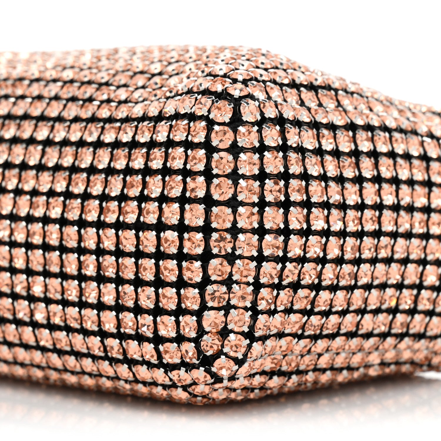 Alexander Wang Mesh Crystal Rhinestone Mini Heiress Pouch Faded Neon Orange 7 of 8