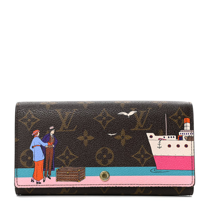 Louis Vuitton Monogram 2016 Christmas Animation Sarah Wallet Rose Ballerine 1 of 6