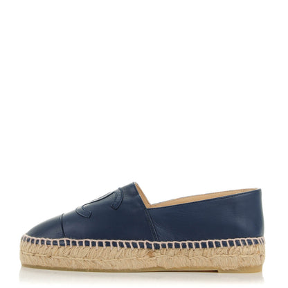 Chanel Lambskin CC Espadrilles 35 Dark Navy 1 of 9