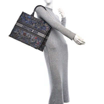 Christian Dior Canvas Embroidered Large Toile de Jouy Voyage Book Tote Blue Multicolor 2 of 10