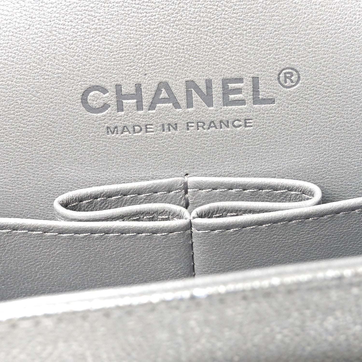 Chanel Glittered Metallic Caviar Quilted Medium Double Flap Silver 6 of 11