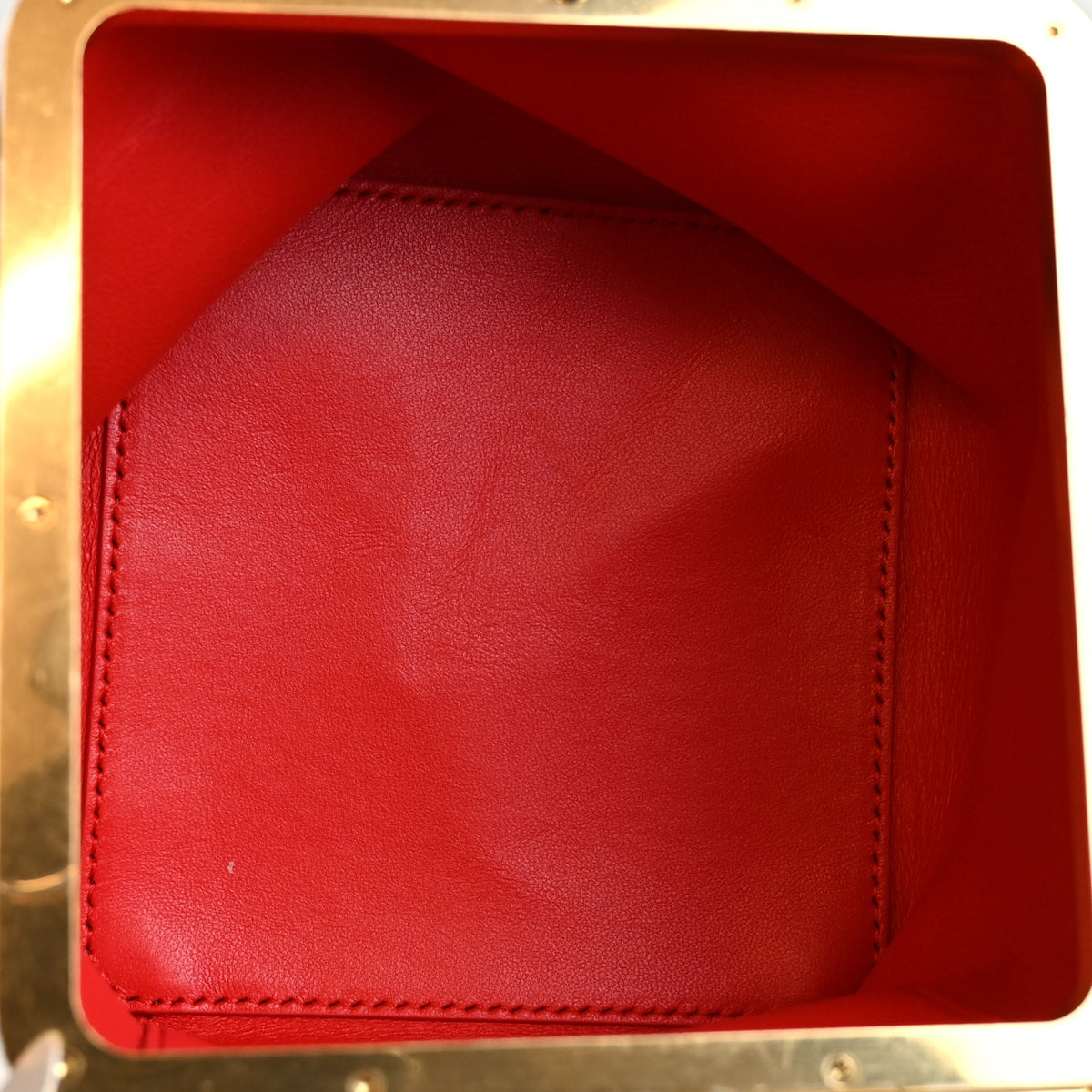 Celine Supple Calfskin Cube Frame Bag Syrah 5 of 10