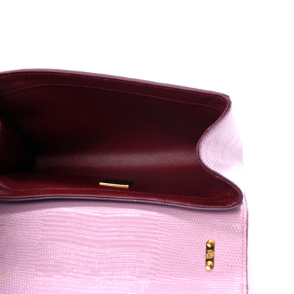 Dolce & Gabbana Velvet Lizard Calfskin Embossed DG Shoulder Bag Pink 4 of 12
