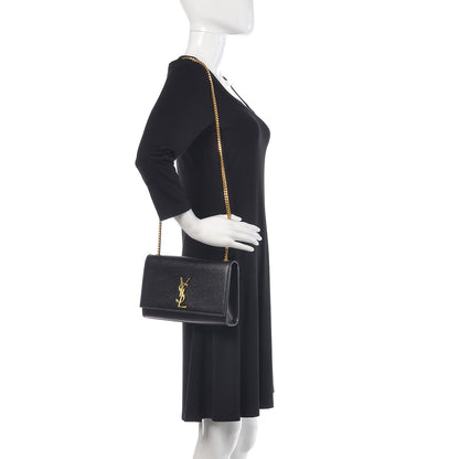 Saint Laurent Grain De Poudre Medium Classic Monogram Kate Satchel Black 2 of 10