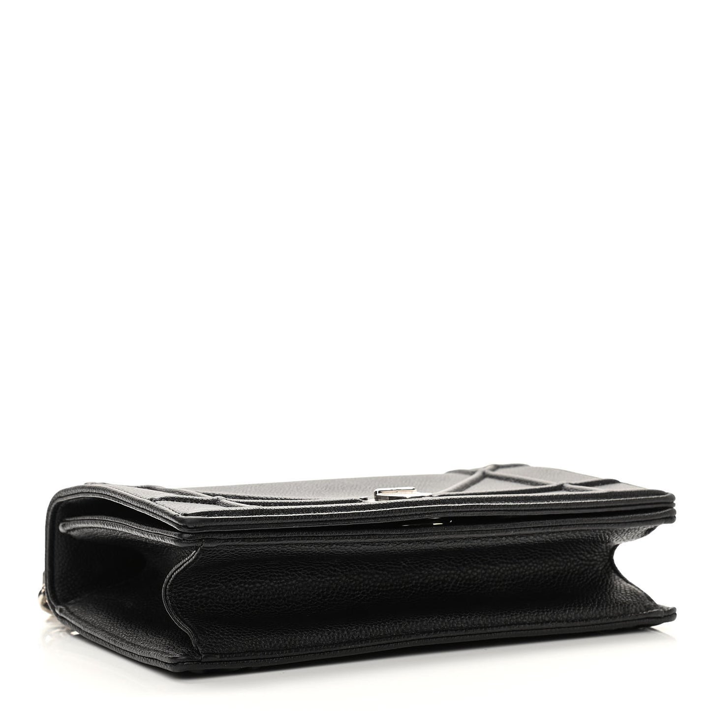 Grained Calfskin Medium Diorama Flap Bag Black