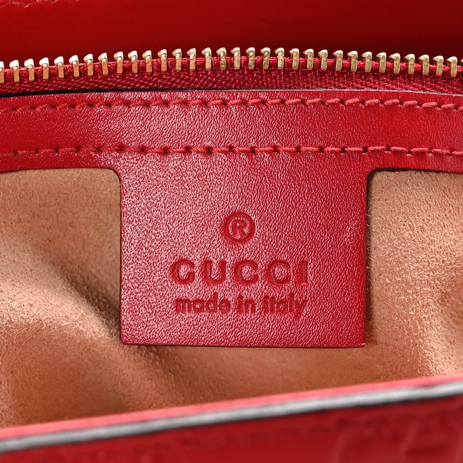 Gucci Guccissima Signature Small Padlock Top Handle Bag Hibiscus Red 6 of 11
