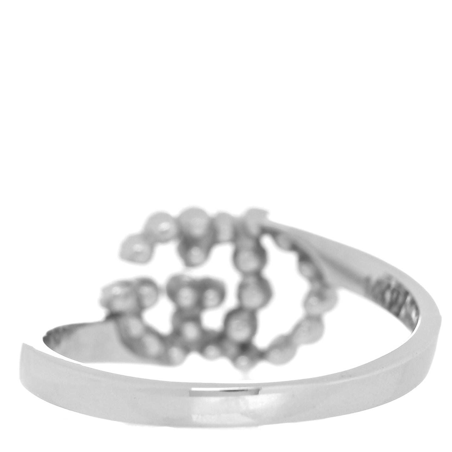 18K White Gold Pink Topaz Running G Ring 51 5.75