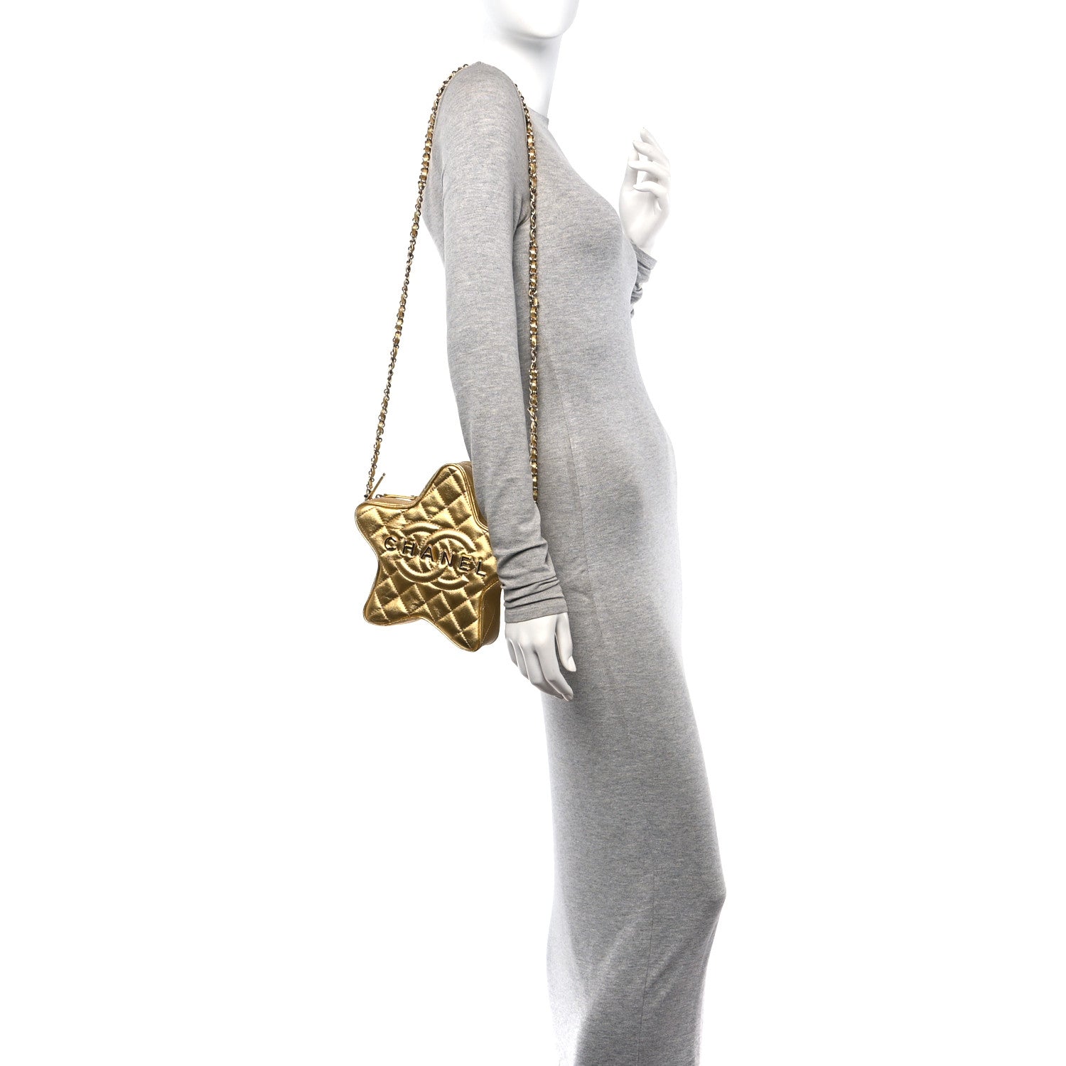 Chanel Metallic Lambskin Quilted Walk Of Fame Star Bag Gold 2 of 10
