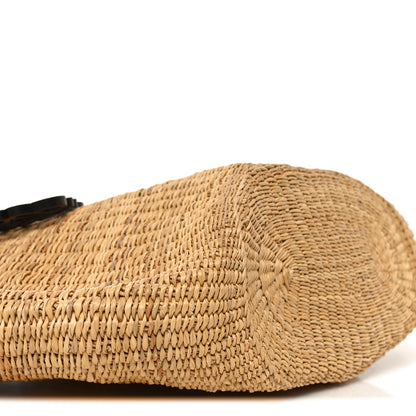 Loewe Calfskin Raffia Paulas Ibiza Small Shell Basket Tote Bag Natural Tan 14 of 17