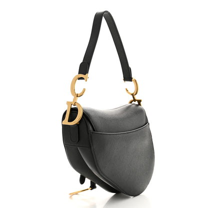 Christian Dior Grained Calfskin Saddle Bag Black 3 of 11