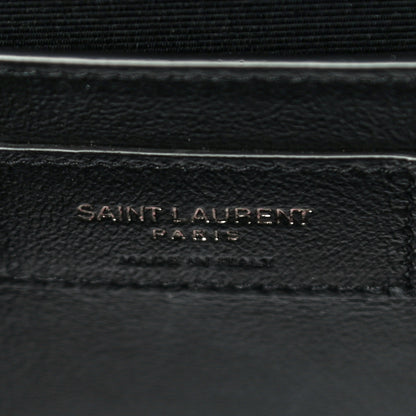 Saint Laurent Grain De Poudre Textured Mixed Matelasse Triquilt Medium Monogram Satchel Black 6 of 10