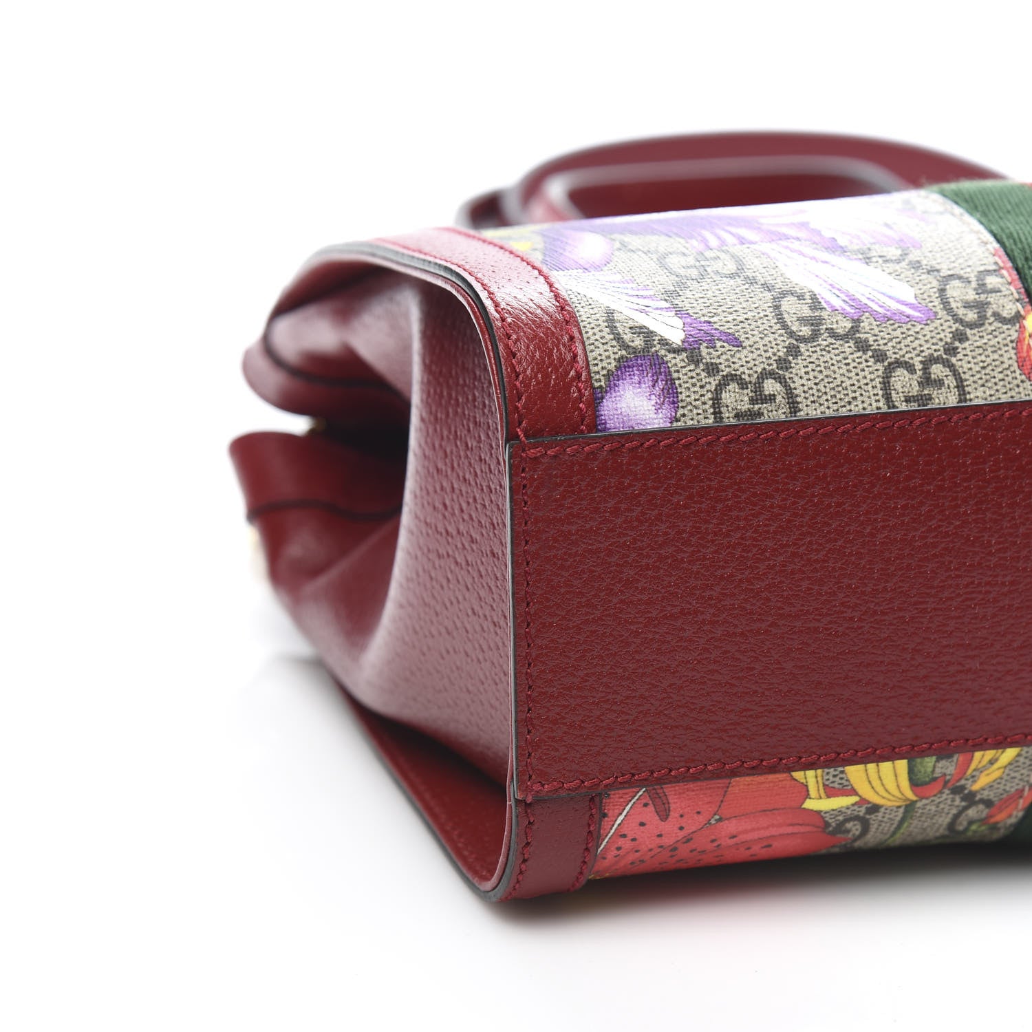 Gucci GG Supreme Monogram Flora Web Small Ophidia Tote Bag Red 8 of 10