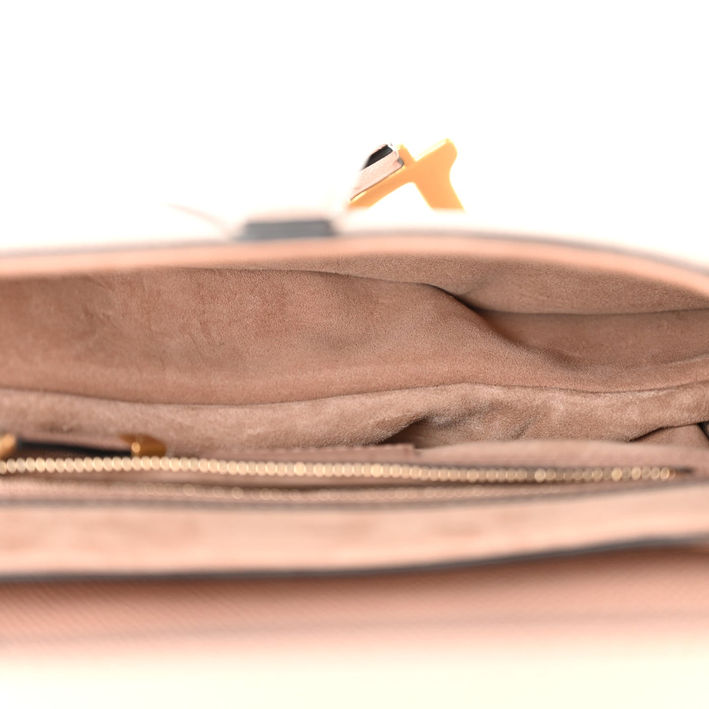 Grained Calfskin Saddle Bag With Strap Blush