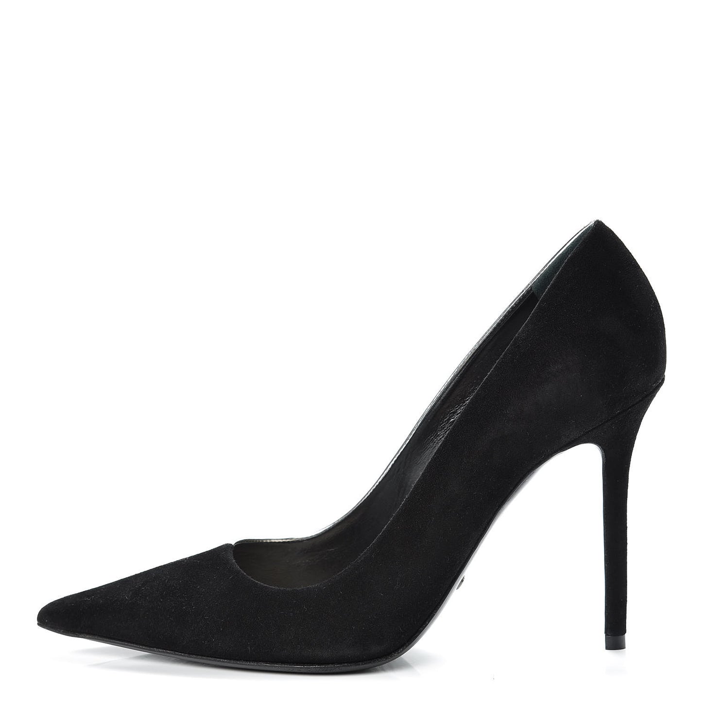 Mirror Finish Calfskin Suede Pumps 38 Black Silver