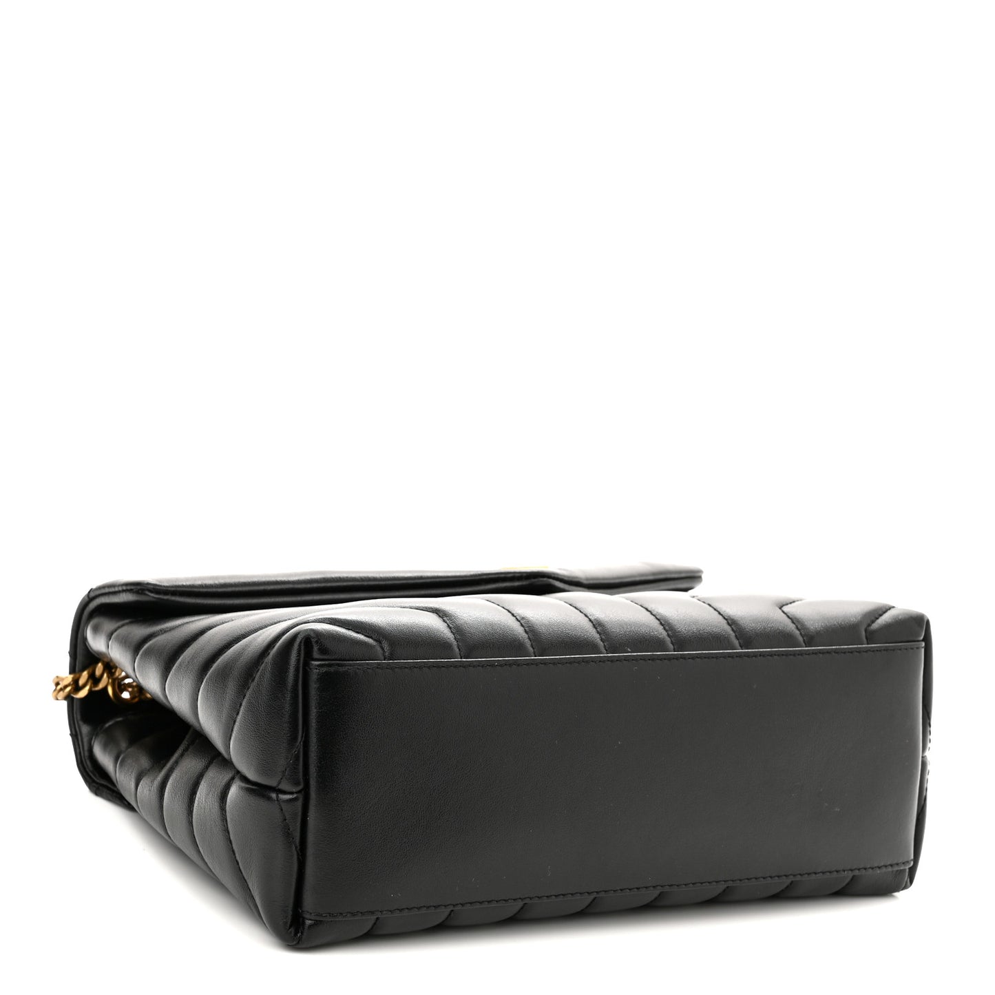 Calfskin Y Quilted Monogram Small Loulou Chain Satchel Black