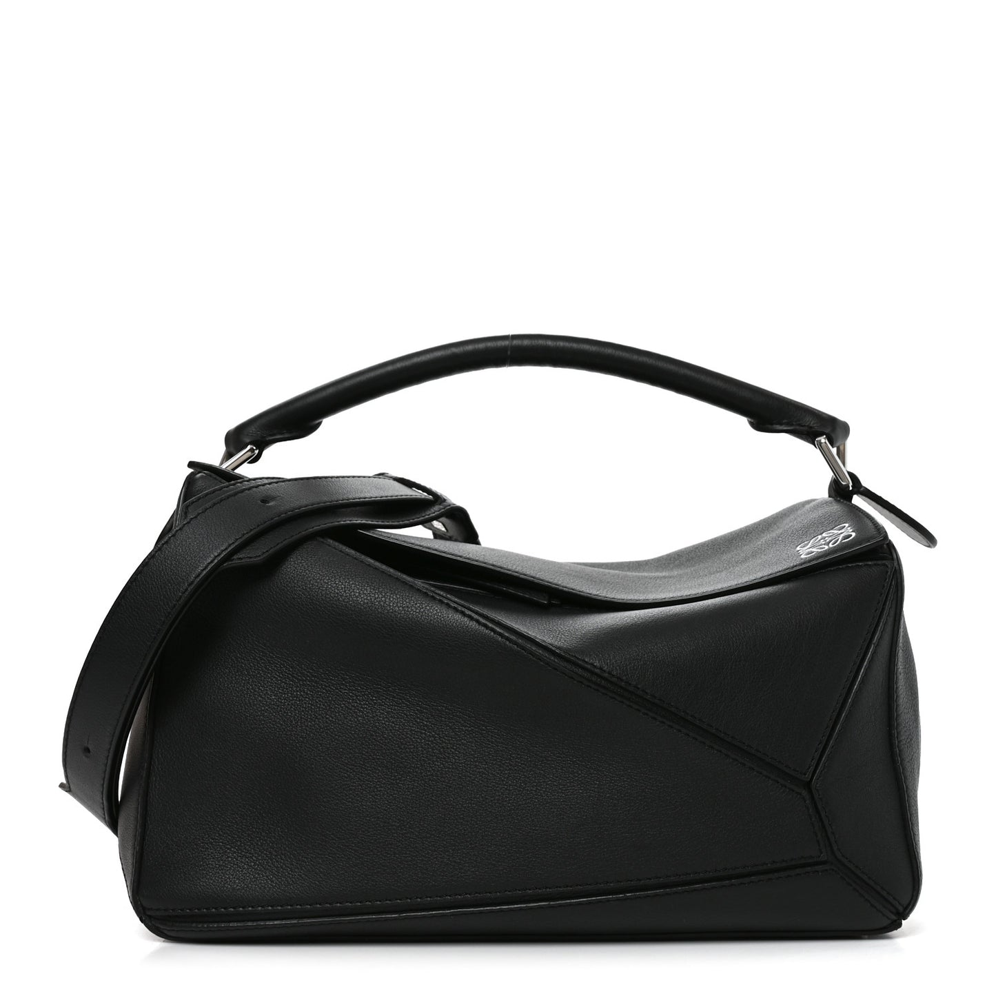 Calfskin Medium Puzzle Bag Black
