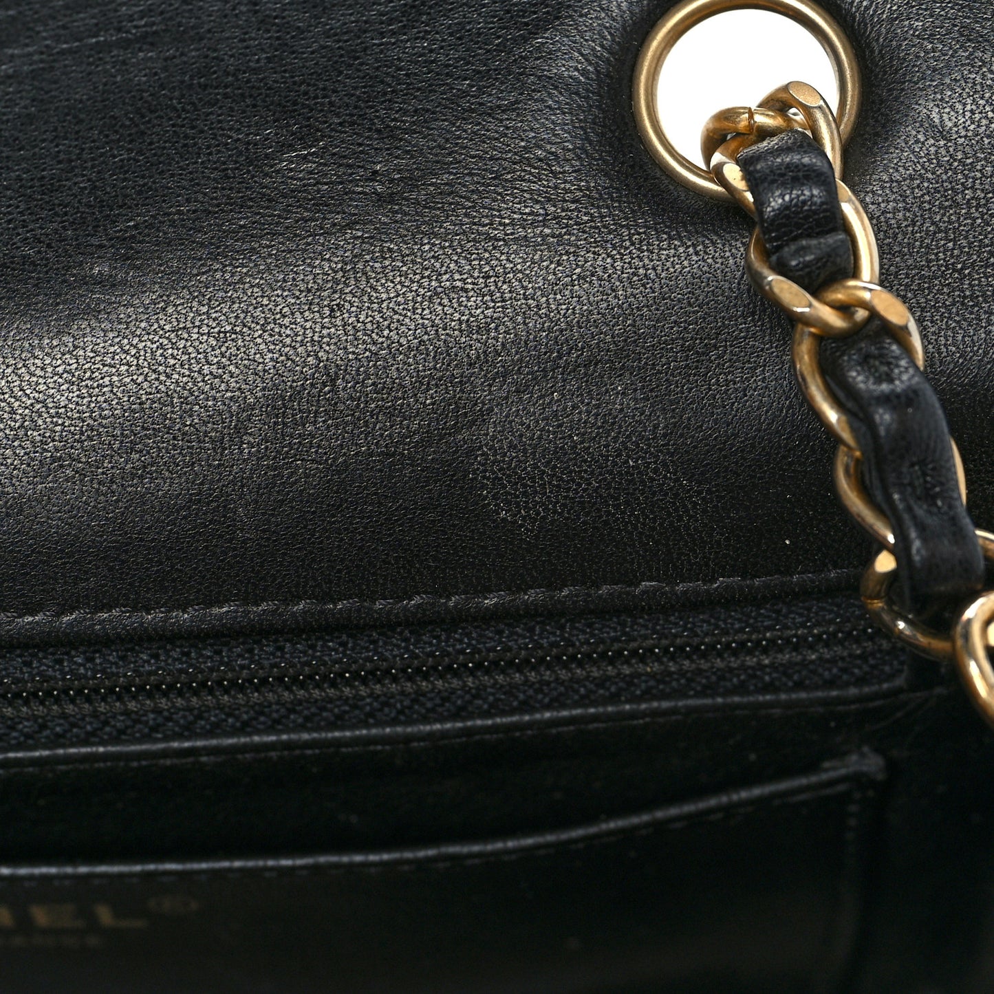 Lambskin Quilted Mini Rectangular Flap Black