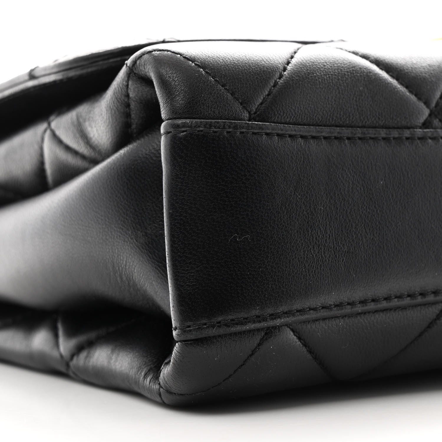 Chanel Lambskin Quilted CC Crystal Logo Chain Flap Black 10 of 11