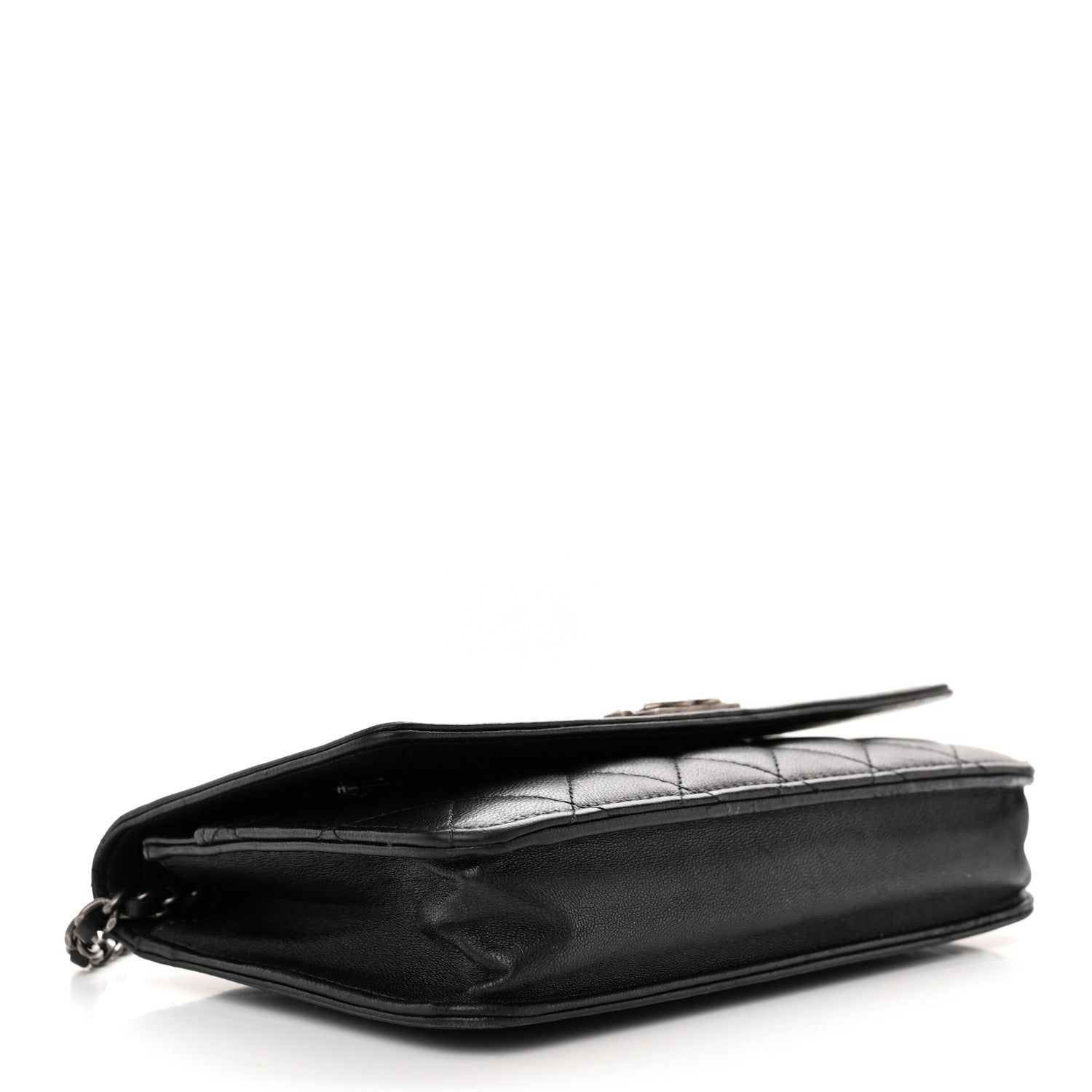 Chanel Lambskin Quilted Boy Wallet On Chain WOC Black 4 of 17