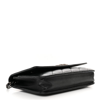 Chanel Lambskin Quilted Boy Wallet On Chain WOC Black 4 of 17