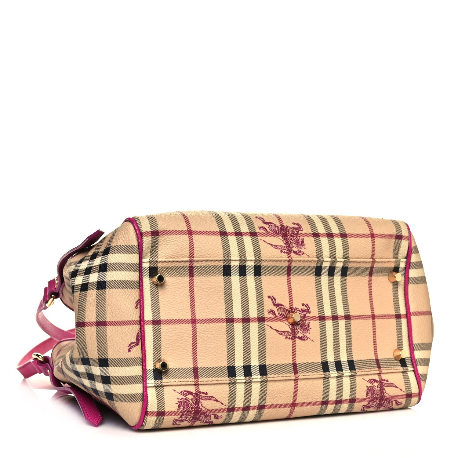 Burberry Haymarket Check Small Canterbury Tote Magenta 4 of 15
