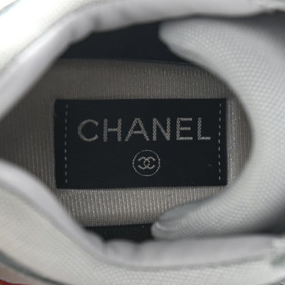 Chanel Suede Calfskin CC Sneakers 39 Blue Grey White 7 of 8