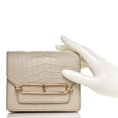 Hermes Matte Alligator Roulis Slim Wallet Beton 2 of 9