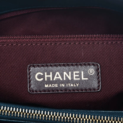 Chanel Patent Goatskin Quilted Small CC Eyelet Tote Blue 6 of 8