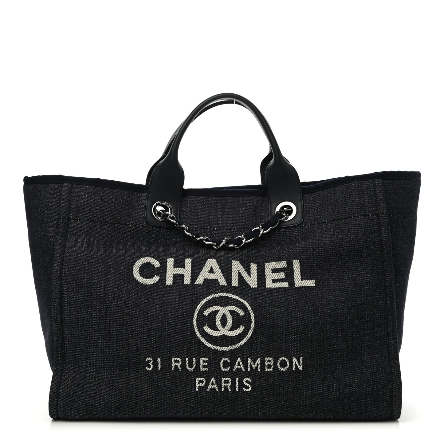 Canvas Medium Deauville Tote Dark Blue