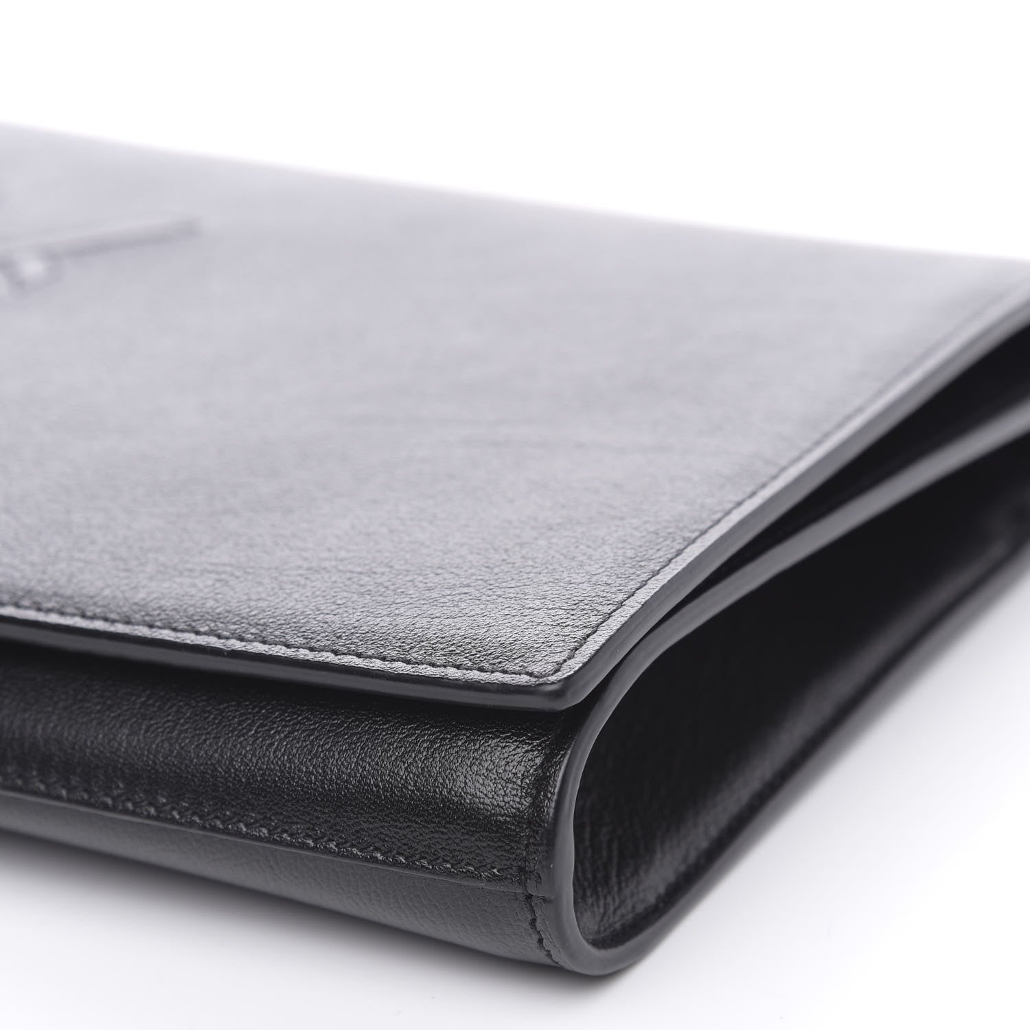 Saint Laurent Calfskin Monogram Large Belle De Jour Clutch Black 8 of 9