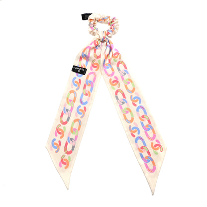 Chanel Silk CC Twilly Hair Tie White Multicolor 2 of 3