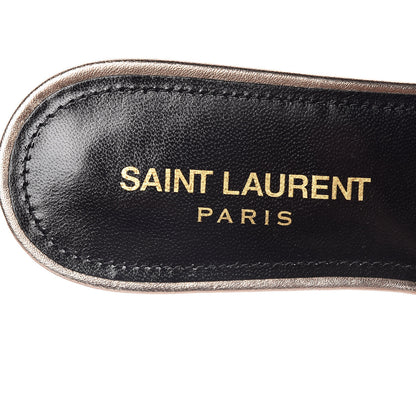 Saint Laurent Metallic Lambskin Nu Pied 05 Slide Sandals 36.5 Metal Blush 7 of 8