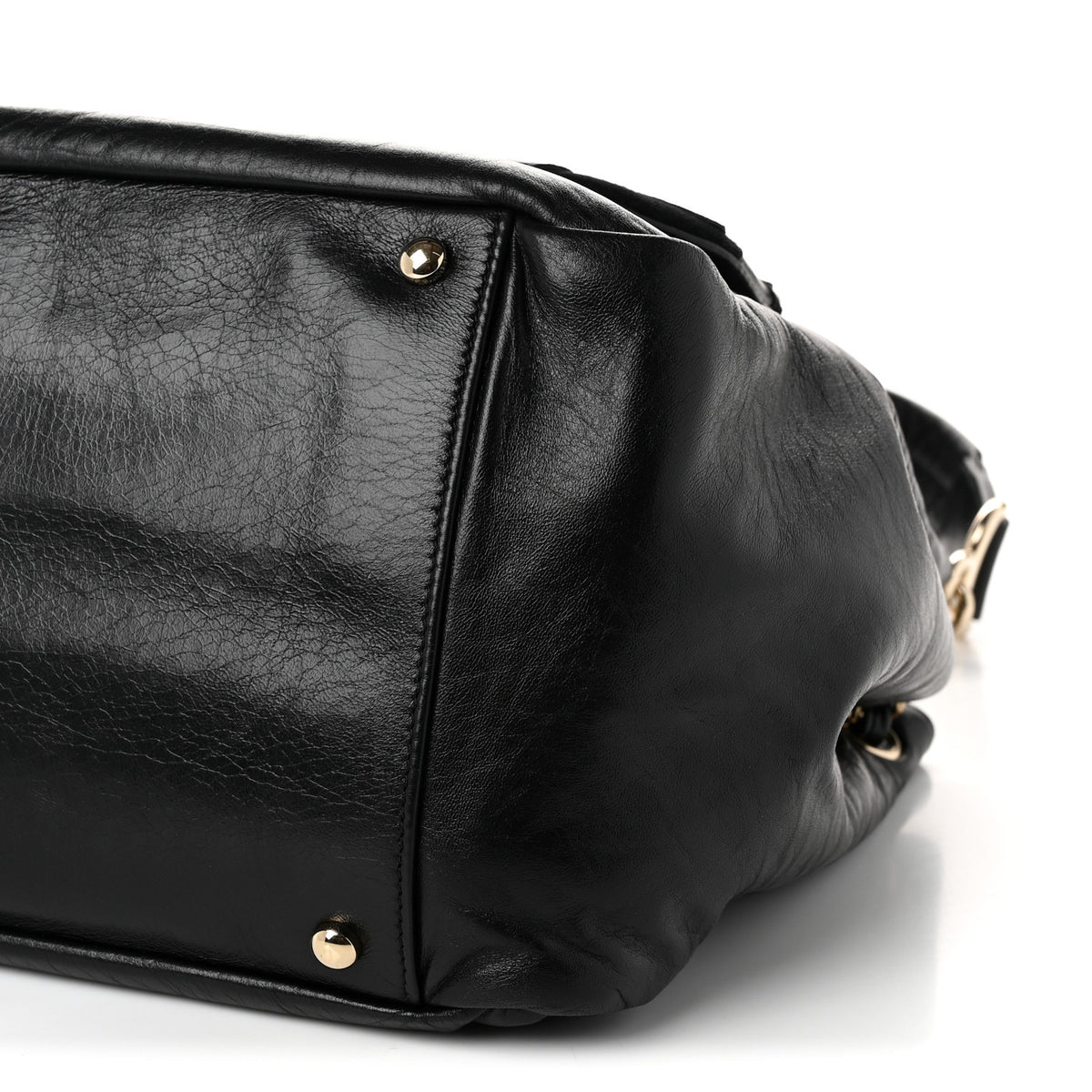 Lambskin Jersey Large Scales Flap Black