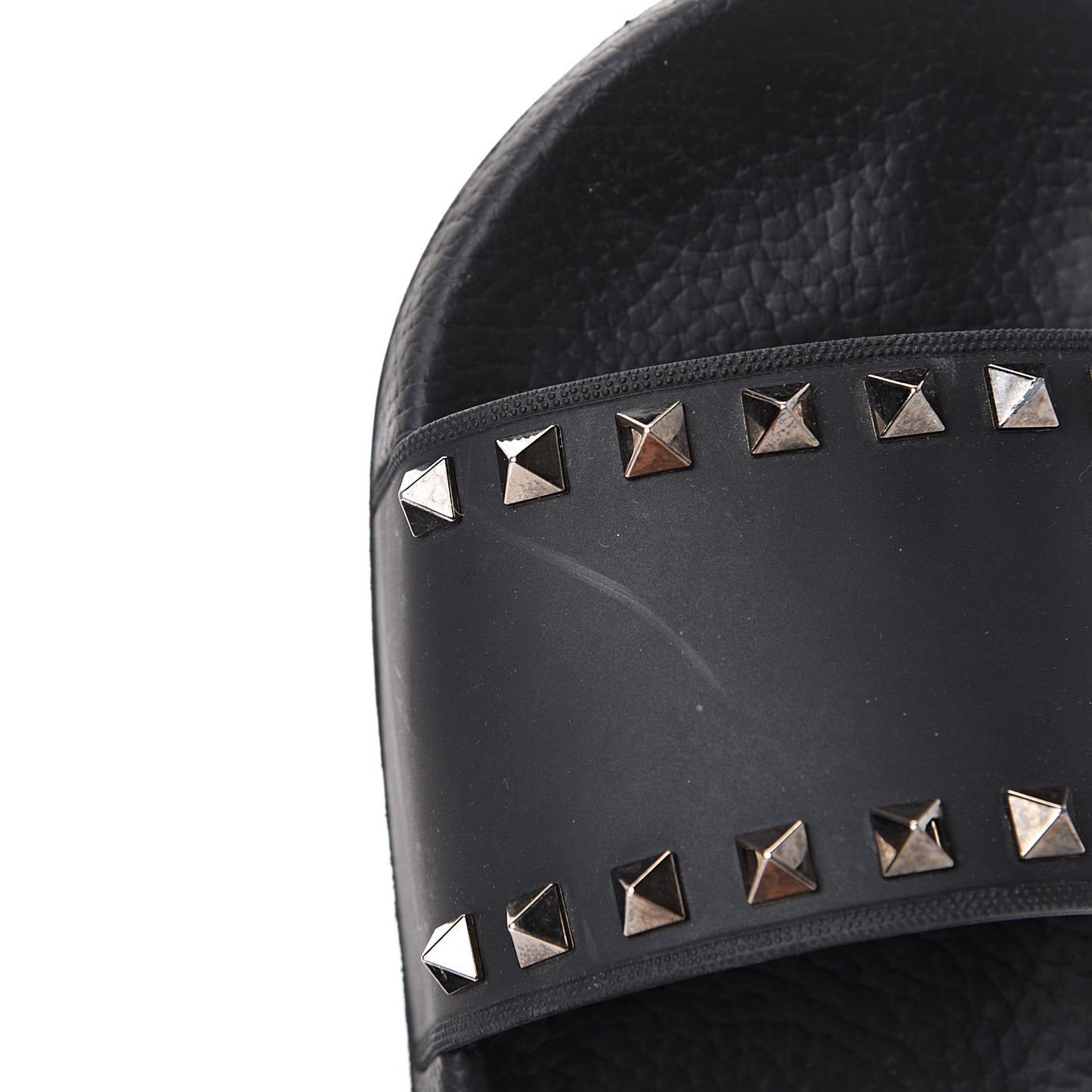 Rubber Rockstud Slide Sandals 37 Black
