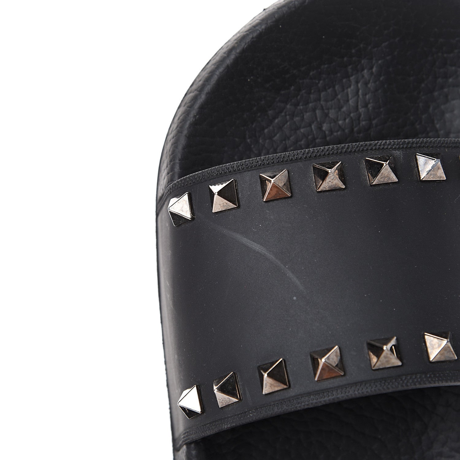 Valentino Garavani Rubber Rockstud Slide Sandals 37 Black 10 of 11