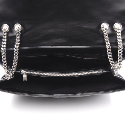 Saint Laurent Calfskin Y Quilted Monogram Large Loulou Chain Satchel Black 5 of 11