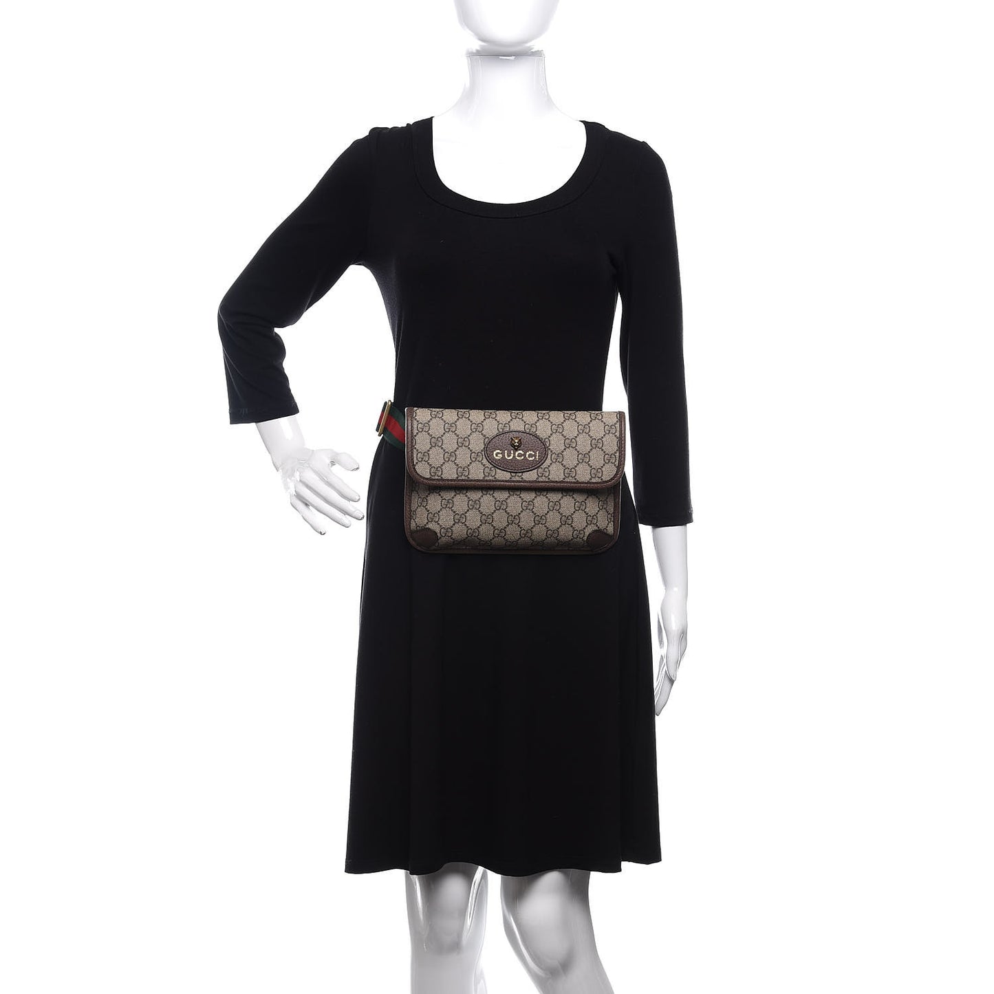 GG Supreme Monogram Neo Vintage Web Belt Bag Brown