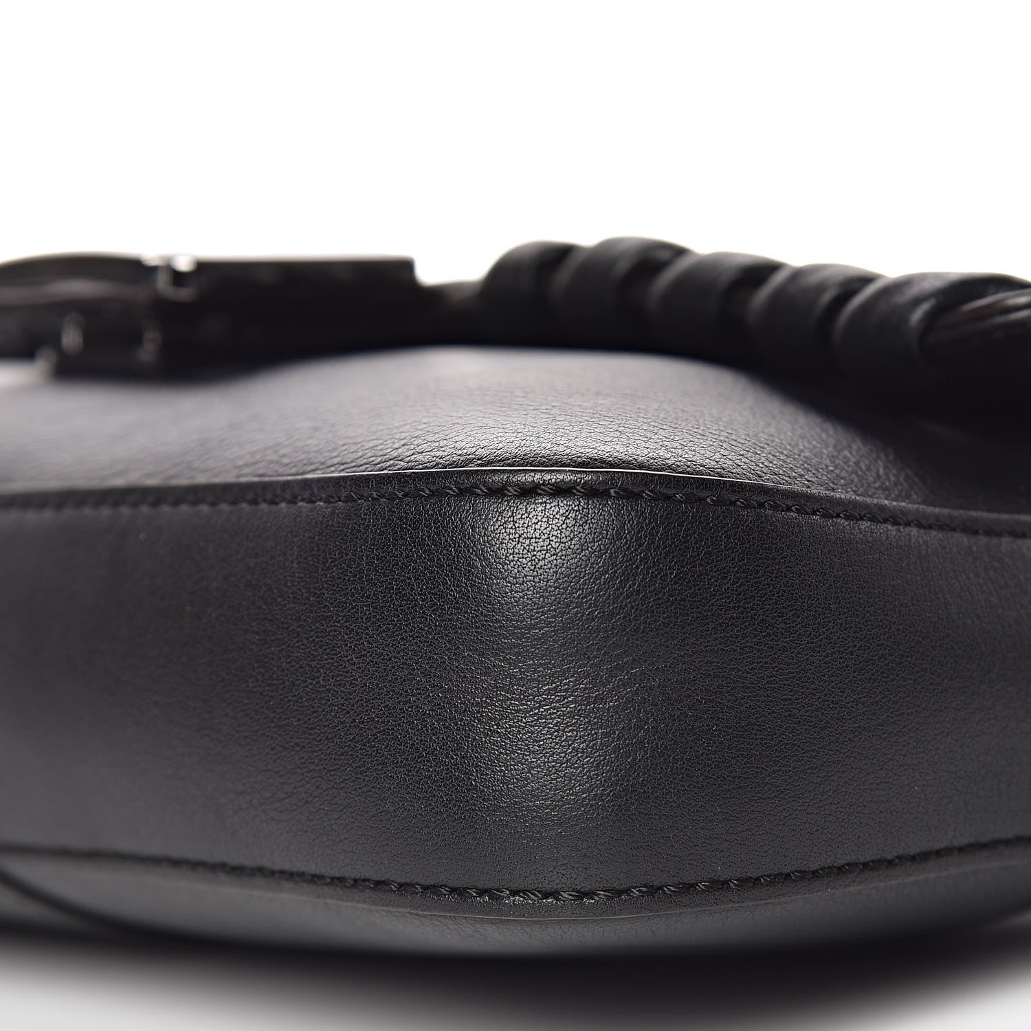 Fendi Vitello Dolce Lace Up Baguette Black 19 of 20