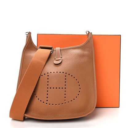 Hermes Taurillon Clemence Evelyne III PM Gold 11 of 11
