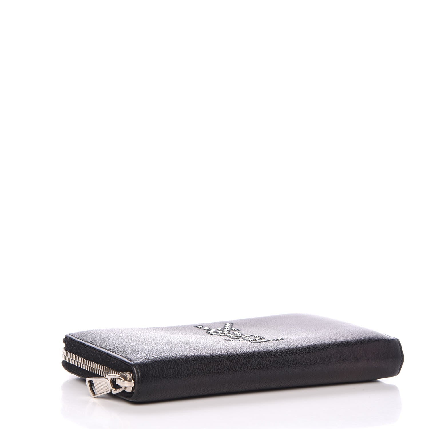 Saint Laurent Calfskin Studded Belle de Jour Long Wallet Black 4 of 10