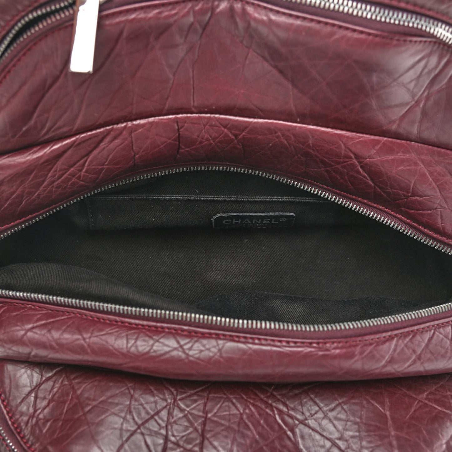 Distressed Lambskin Vintage Ligne Lady Braid Tote Brown