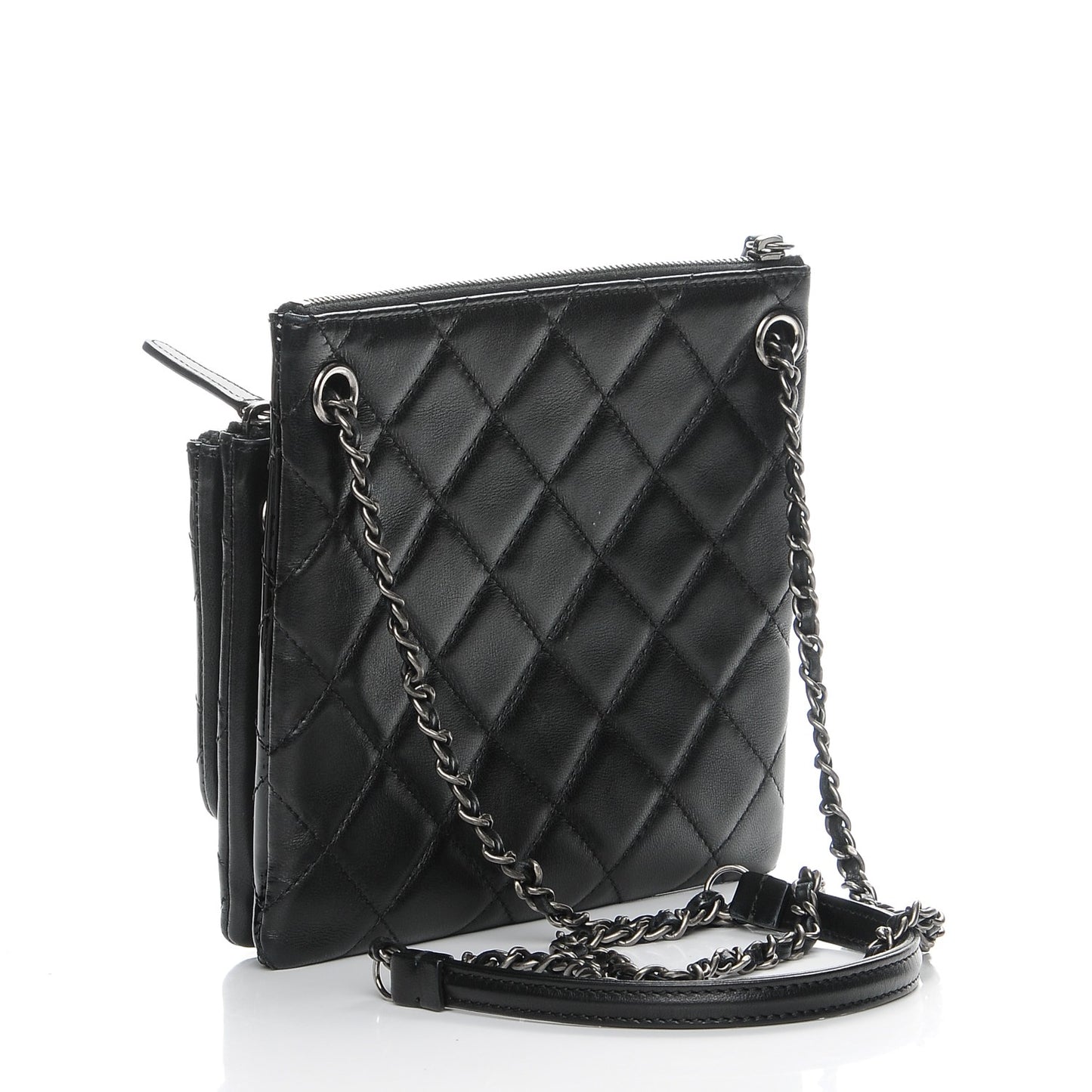 Patent Quilted Crossbody Black