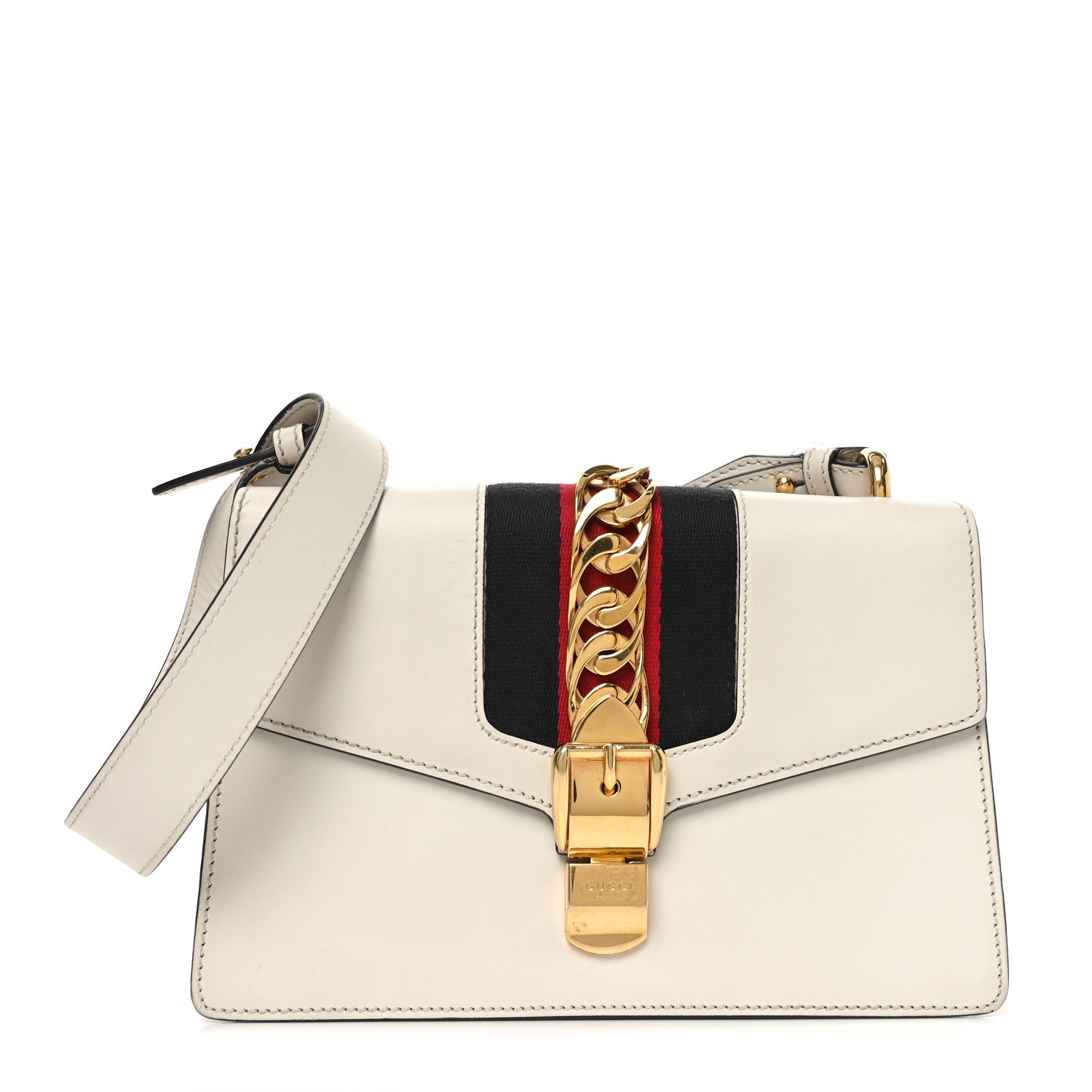 Gucci Calfskin Small Sylvie Shoulder Bag Off White 1 of 10