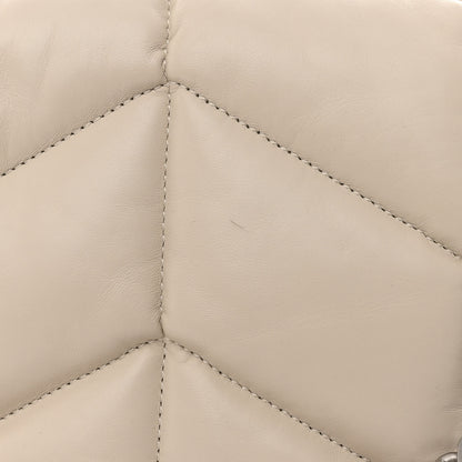 Saint Laurent Lambskin Quilted Medium Loulou Puffer Monogram Chain Satchel Crema Soft 9 of 9
