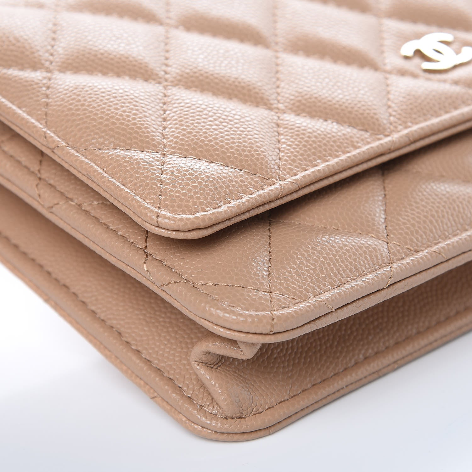 Chanel Caviar Quilted Wallet On Chain WOC Beige 11 of 13