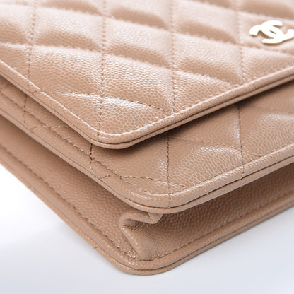 Chanel Caviar Quilted Wallet On Chain WOC Beige 11 of 13