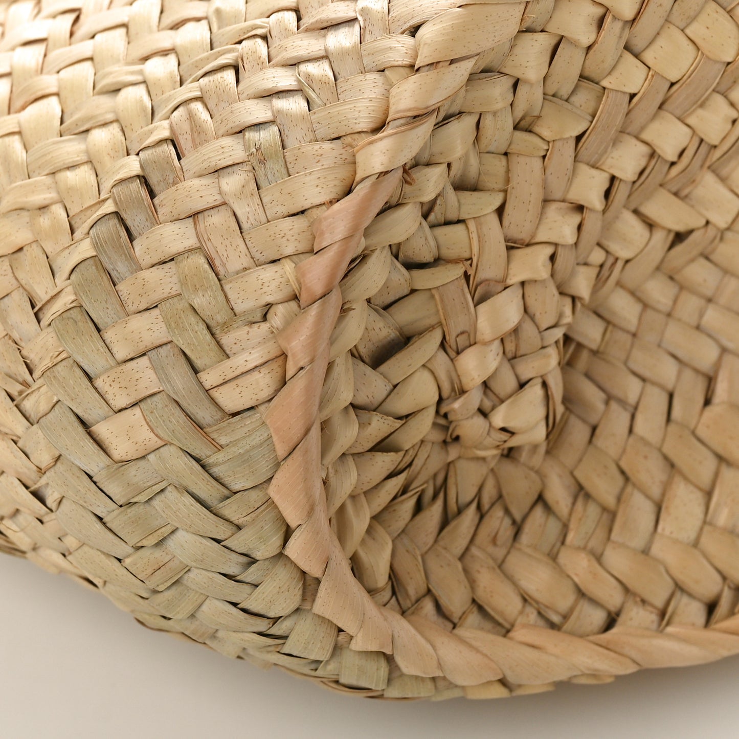 Raffia Calfskin Marcie Basket Tan