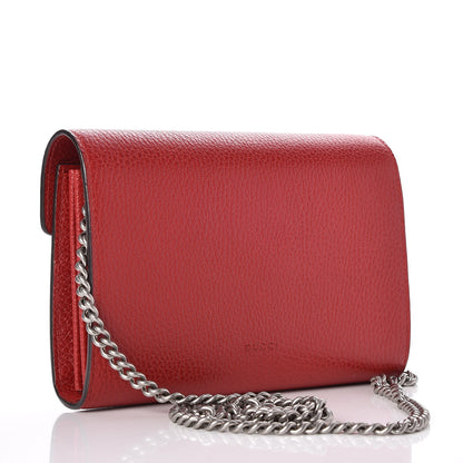 Gucci Calfskin Mini Dionysus Chain Wallet Hibiscus Red 3 of 9