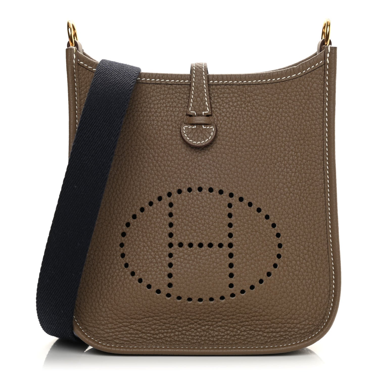 Hermes Taurillon Clemence Amazone Evelyne TPM Etoupe Bleu Indigo 1 of 12