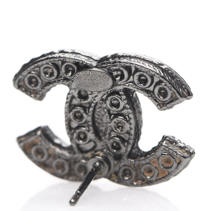Chanel Pearl CC Earrings Ruthenium 4 of 4